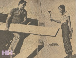 GLORI CONSTRUYENDO EN CAIMITO 1977